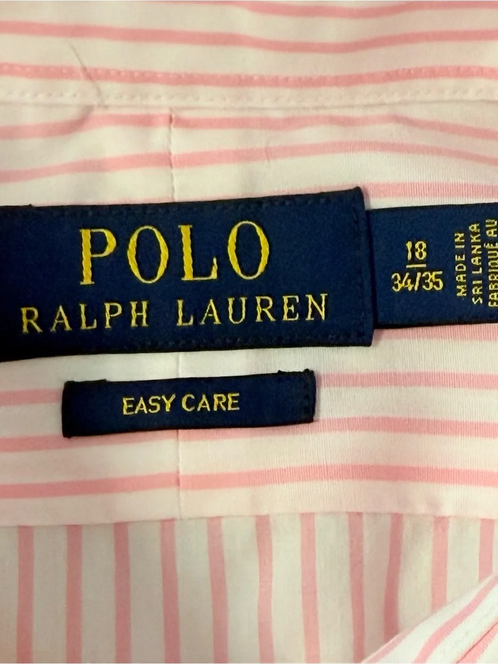 Polo Ralph Lauren Pink Stripe Dress Shirt 18 34/35